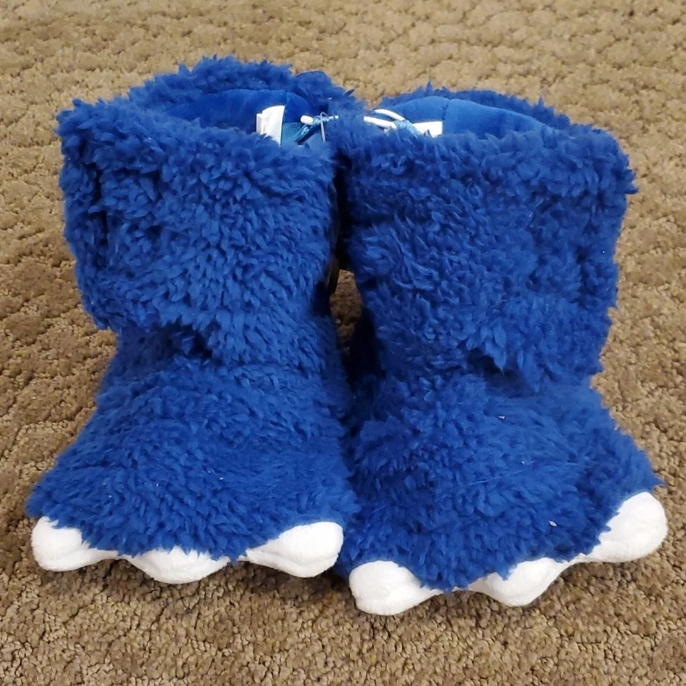 Baby Boys Girls Falls Creek Blue Dinosaur Bear Monster Slippers Size 4/5 6/7 NWT